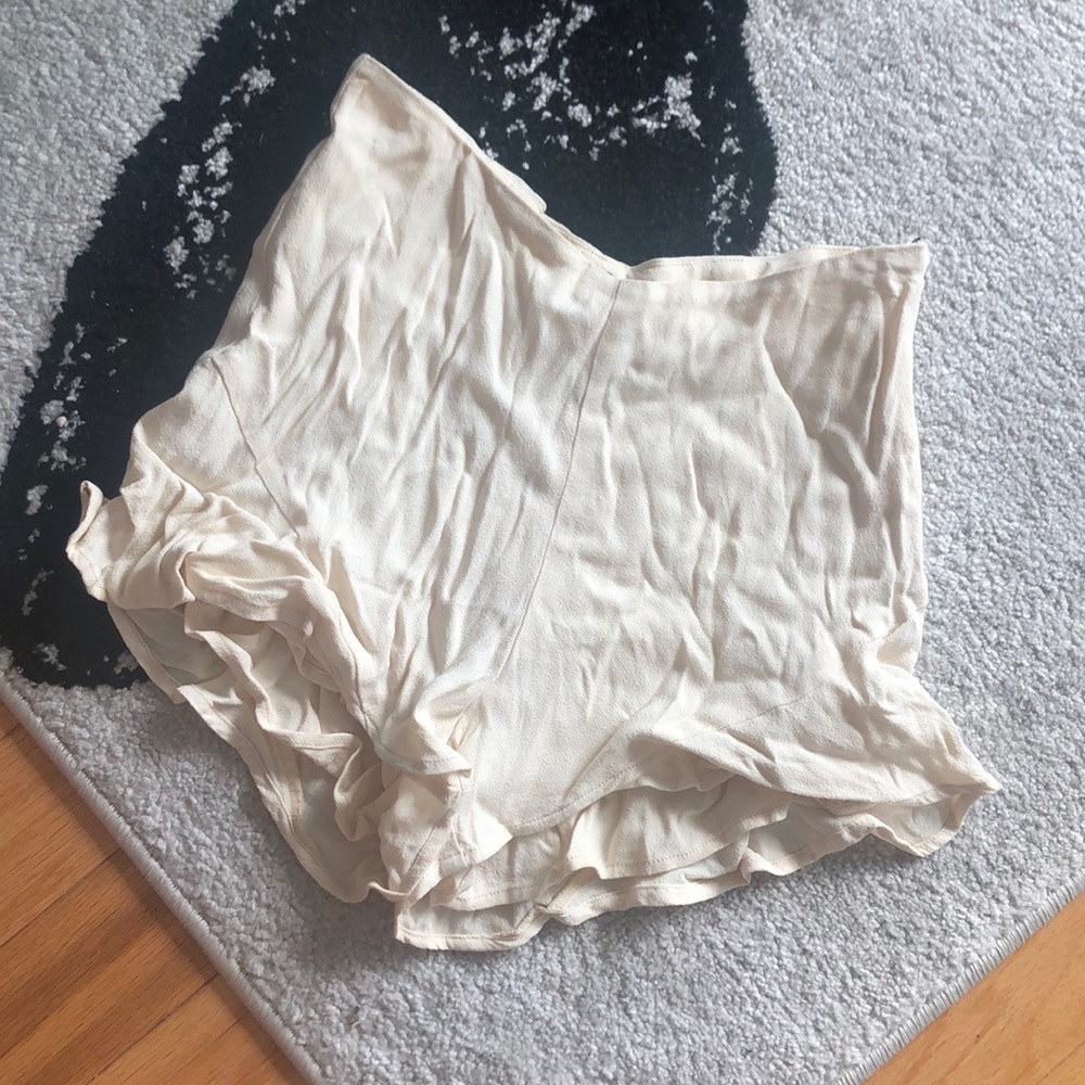 Free people cream flutter shorts